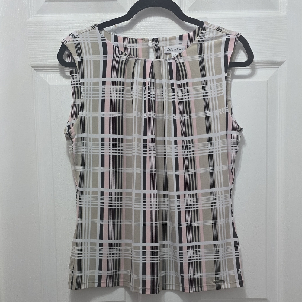 Calvin Klein Plaid Sleeveless Top